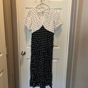 a new day Black and White Long Sleeve Dress